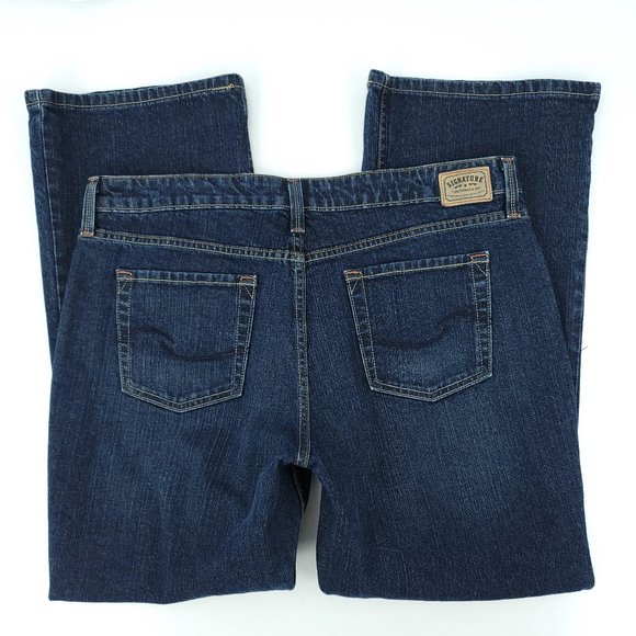 Levis Womens Misses 14 Short 37x28 Signature Low Rise Bootcut Dark Wash Jeans - Picture 4 of 8